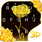 3D Gold Rose icon