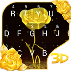 3D Gold Rose icône