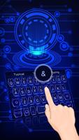 Poster Blue Hologram Technology Keyboard