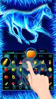 Blue Flaming Horse Keyboard Theme capture d'écran 2