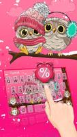 Pink Cute Owl Affiche