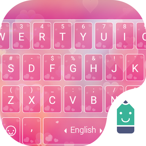 Pink Love Heart Theme Keyboard