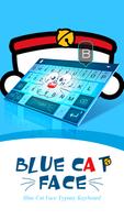 Blue Cat Face Affiche