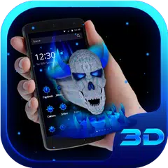 Blue Skull King 3D Theme
