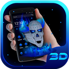 Blue Skull King 3D Theme icône