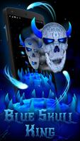 Blue Skull King 3D Theme Affiche