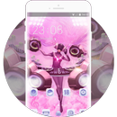 APK 3D Beautiful Girl DJ Music Pink Theme
