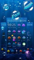 Aquarium Jelly Fish 3D Theme Affiche