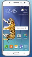 Wild Tiger hungry in phone screen scary joke Affiche