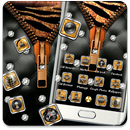 Leopard Gold-Zipper Diamond Theme APK