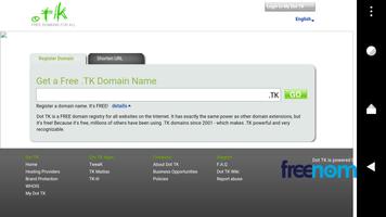 FREE Domain DotTK screenshot 2