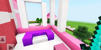 Luxurious Pink House. Map for MCPE 스크린샷 1