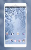 snowy forest cabin theme โปสเตอร์