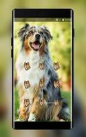 Cute puppy pet lock theme poster