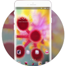 colorful red furry flower misty theme APK