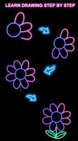 Learn How to Draw Glow Flower - Glow Flower Draw capture d'écran 3