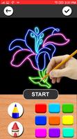 Learn How to Draw Glow Flower - Glow Flower Draw Affiche
