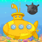 Underwater adventure submarine icon