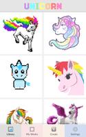 Unicorn Color By Number, Unicorns Coloring Pages ภาพหน้าจอ 3