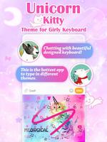 Unicorn Kitty Keyboard Theme para meninas Cartaz