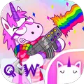 Unicorn Magic Rainbow Gun Keyboard Theme for Girls