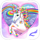 Einhorn-Regenbogen-Rosa-Thema Zeichen