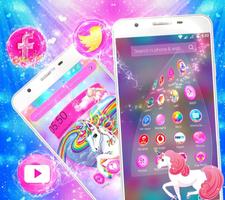 Tema Unicorn Rainbow Pink Poster