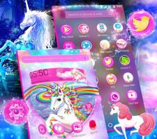 Tema Unicorn Rainbow Pink captura de pantalla 1