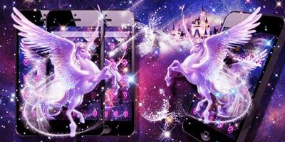 Unicorn Purple Dreamy Theme imagem de tela 3