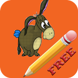 Draw cartoon hero on the step icon