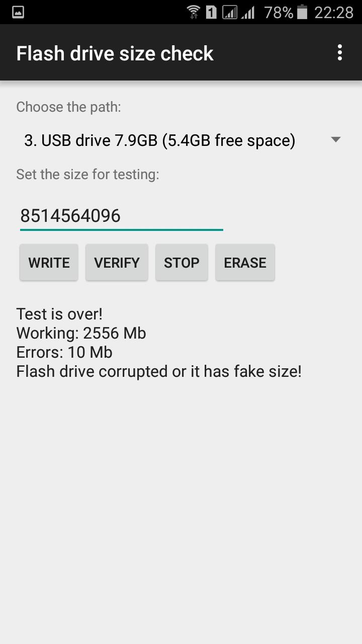 Android İndirme için Flash drive size check APK
