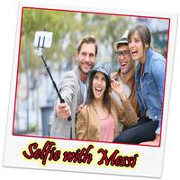 selfie camera with messi-poster