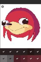 Pixel art Coloring by numbers for knuckles Affiche