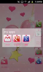 download pink heart Theme APK