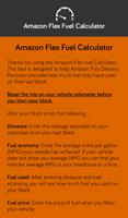 Amazon Flex - Fuel Calculator captura de pantalla 1