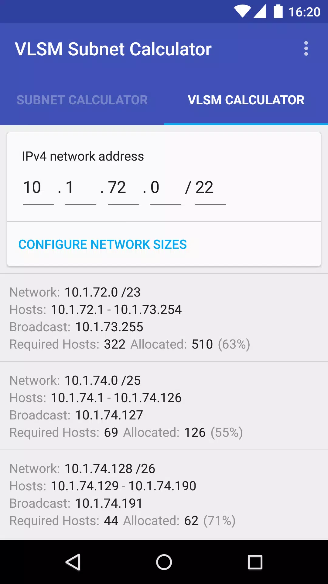 VLSM / CIDR Subnet Calculator APK for Android Download