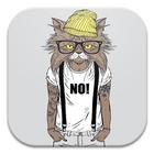 Hipster Cat Live Wallpapers icône