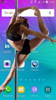 Animation of dancing girl on screen poster