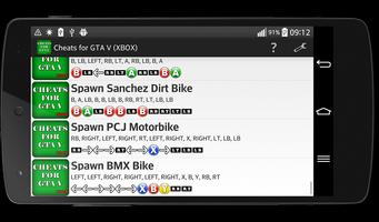 Cheats para GTA V (XBOX) imagem de tela 1