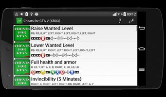 Cheats para GTA V (XBOX) imagem de tela 2