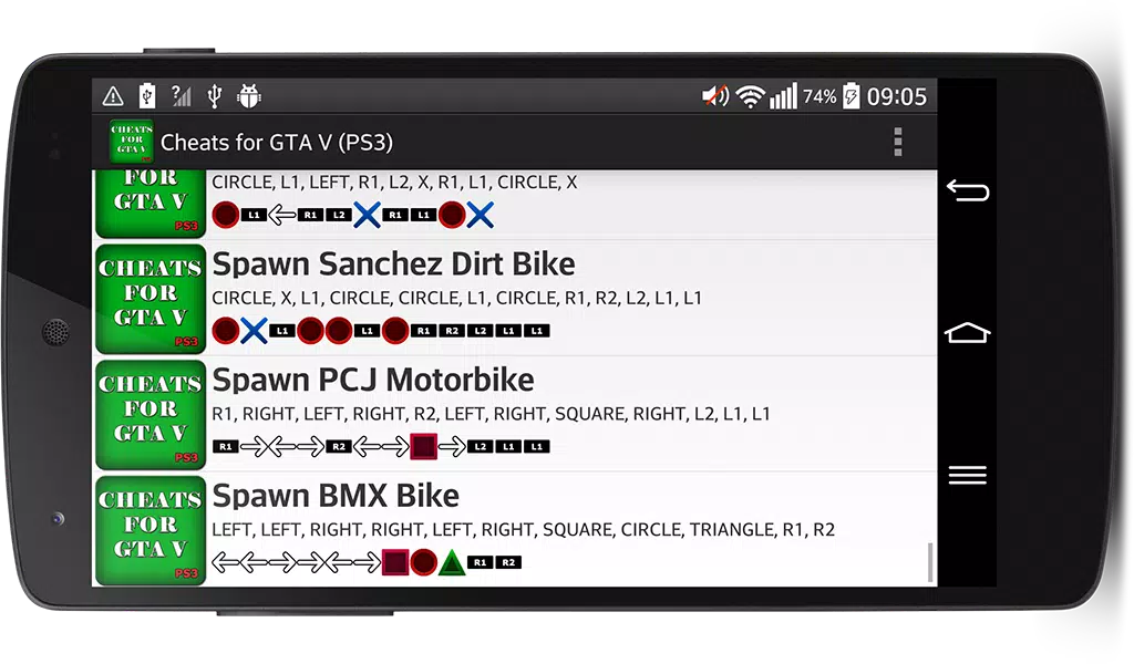 Коды для GTA 5 (PS3) для Андроид - скачать APK