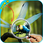 magnifying glass microscope + flashlight app أيقونة