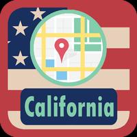USA California Maps الملصق
