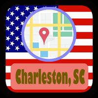 USA Charleston SC City Maps पोस्टर