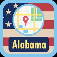 USA Alabama Maps पोस्टर