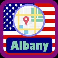 USA Albany City Maps Affiche