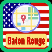 USA Baton Rouge City Maps Affiche