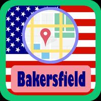 USA Bakersfield City Maps Plakat
