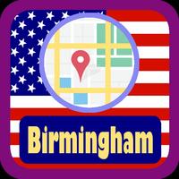USA Birmingham City Maps Plakat