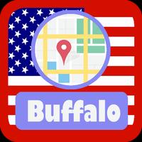 USA Buffalo City Maps الملصق